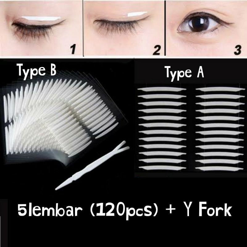 Double Side Eyelid Tape 120pcs/Invisible Double Eyelid Tape Set/Stiker Mata/Scott Eyelid Tape