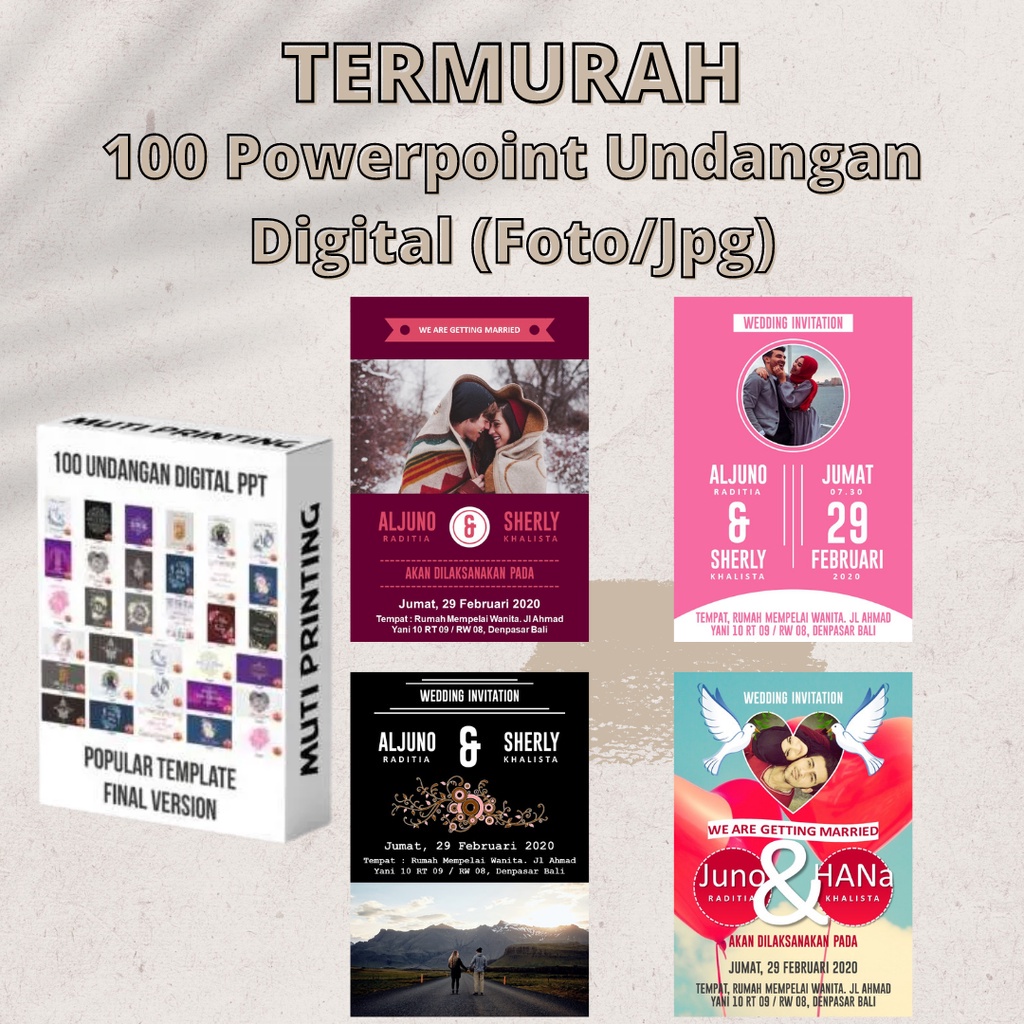Termurah 100 Undangan Digital PPT Template Full Version
