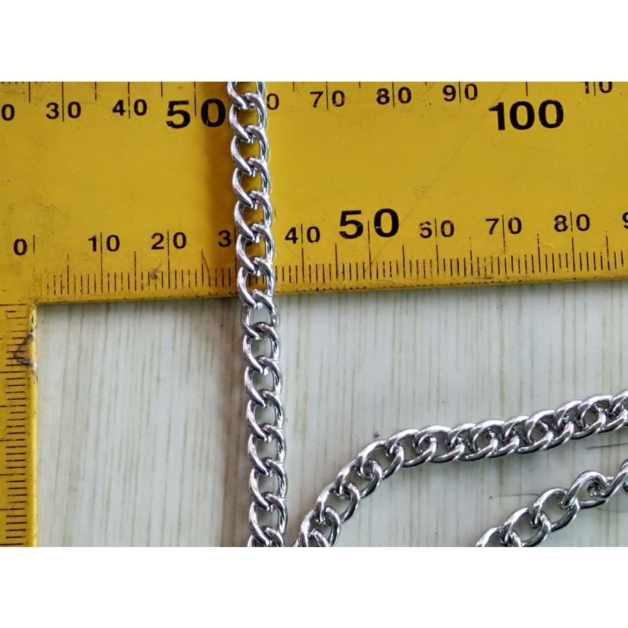 

Rantai Besi lebar 6 mm warna silver 1 meter