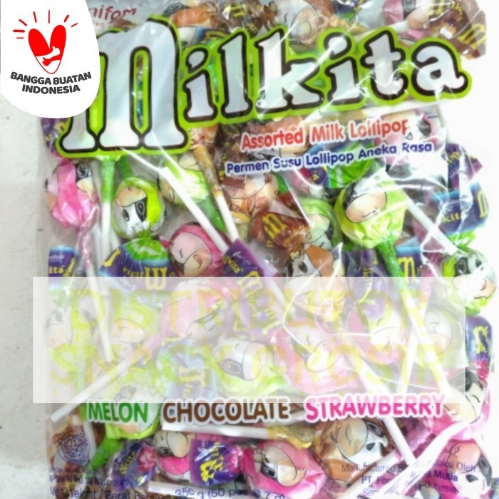 

Permen Loli MILKITA MILK LOLLIPOP Isi 40 Buah Juaranya Permen Susu - OMG