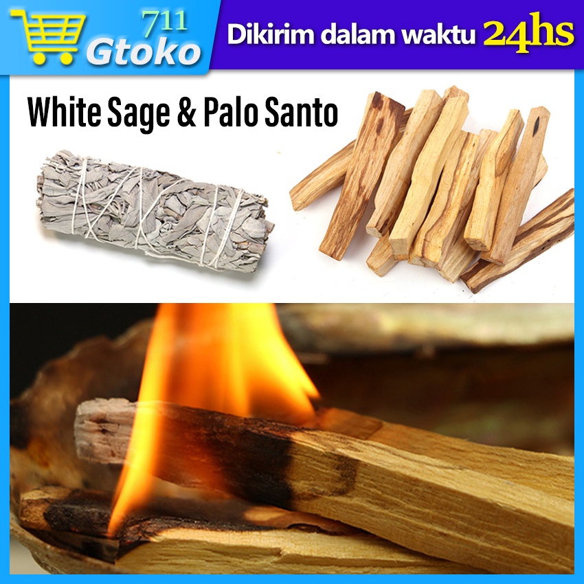 White Sage Smudge Stick Organic California & Palo Santo Holy Wood Stick