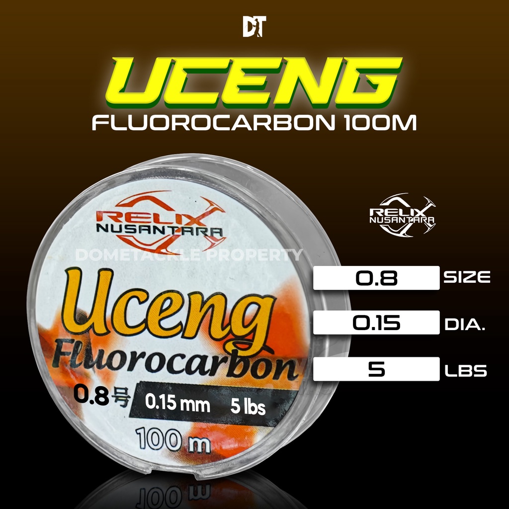 Senar Leader Uceng Fluorocarbon Relix Nusantara Leader Nylon 100% Fluorocarbon 100 Meter