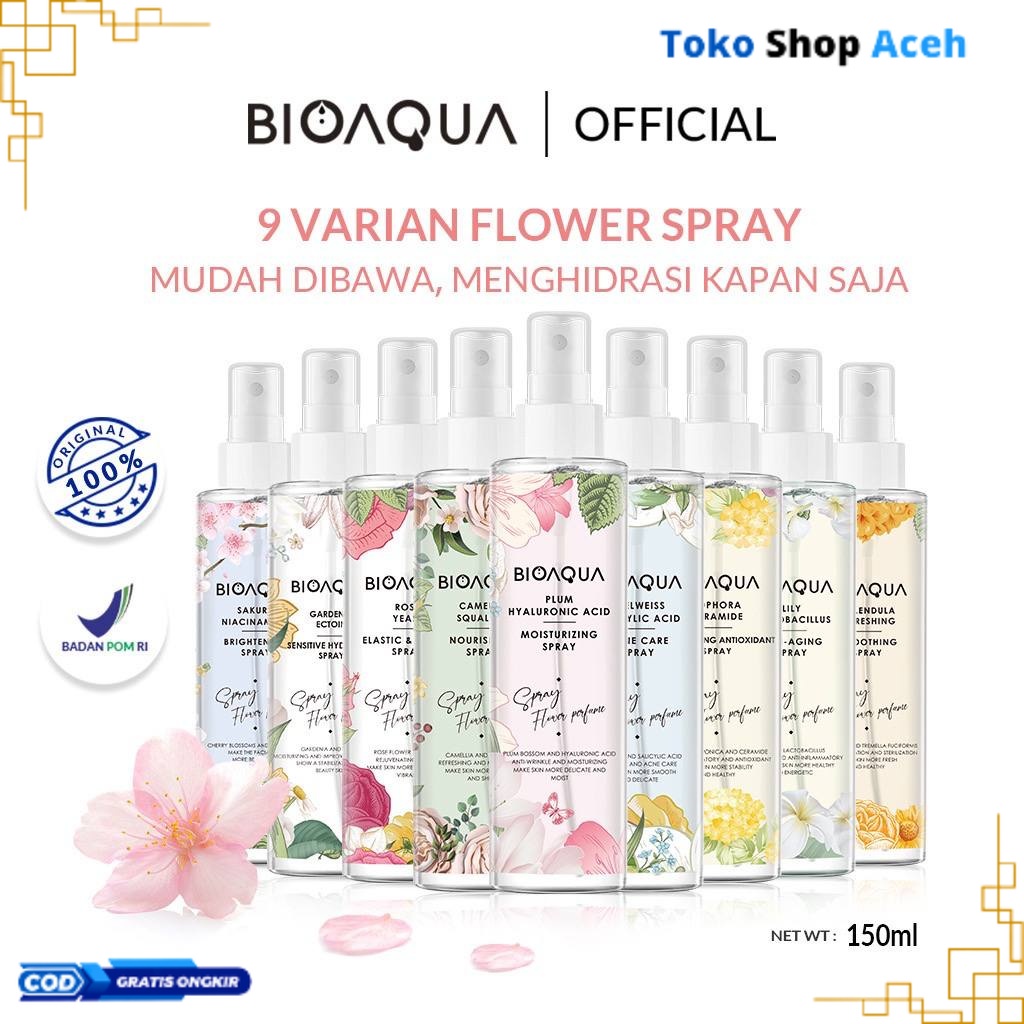 {S.A} BIOAQUA FACE MIST SPRAY WAJAH PORTABLE 150ML HYDRATING BRIGHTENING SOOTHING FACE SPRAY BIOAQUA