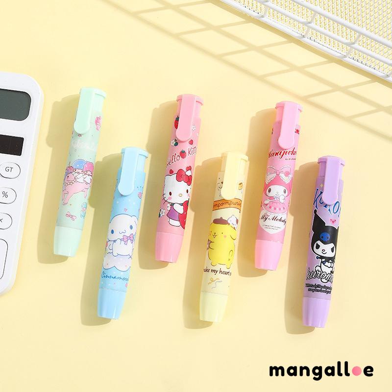 

Kreatif Kartun Press-type Eraser Pen Siswa Sekolah Dasar Penghapus Indah Anak-anak -MG