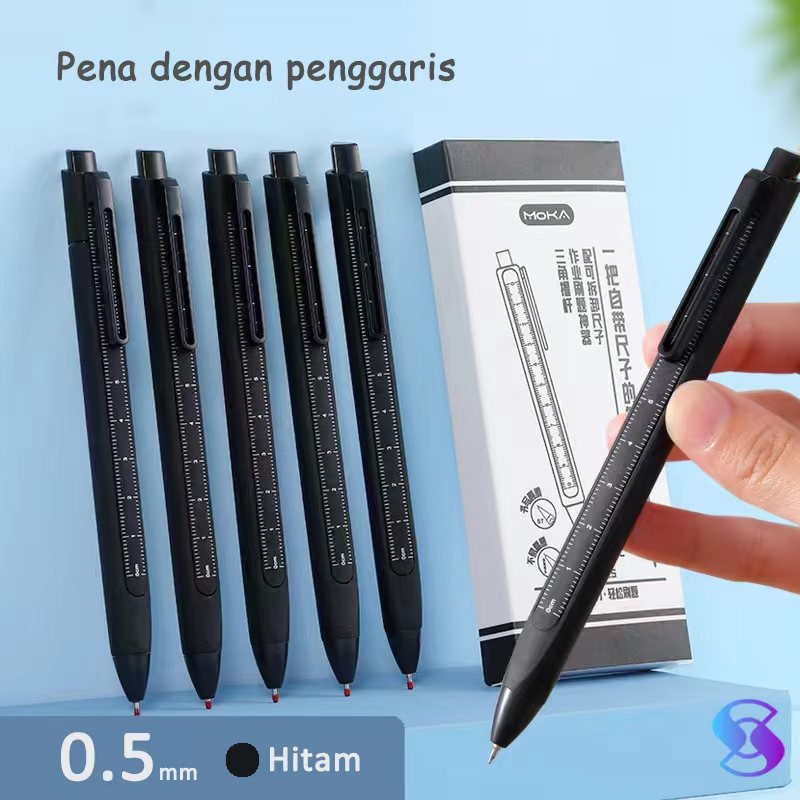 

Pulpen ins style penggaris, tampilan bagus dilengkapi dengan penggaris, pulpen warna hitam 0.5. Pulpen ujian 0.5 tinta h