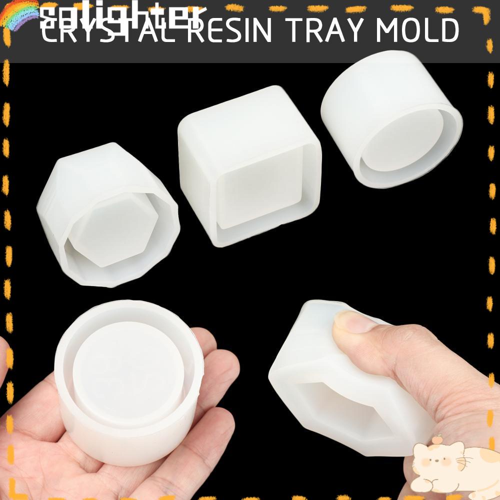 Solighter 3pcs/set Cetakan Nampan Resin Kristal DIY Membuat Perhiasan Alat Casting Resin Kerajinan Pot Bunga Sukulen