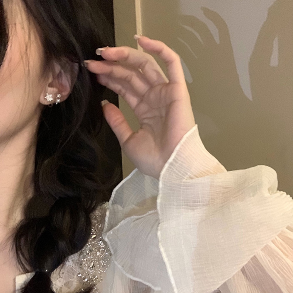 Mutiara Bintang Anting Perempuan Mode Baru Desain Niche Rasa High-end Anting-Anting Wanita Anting Temperamen Meledak Permen Perhiasan