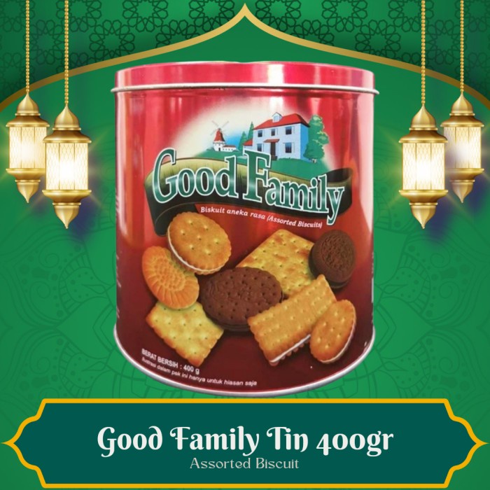 

GOOD FAMILY assorted biscuit tin 400gr kue biscuit kaleng enak murah