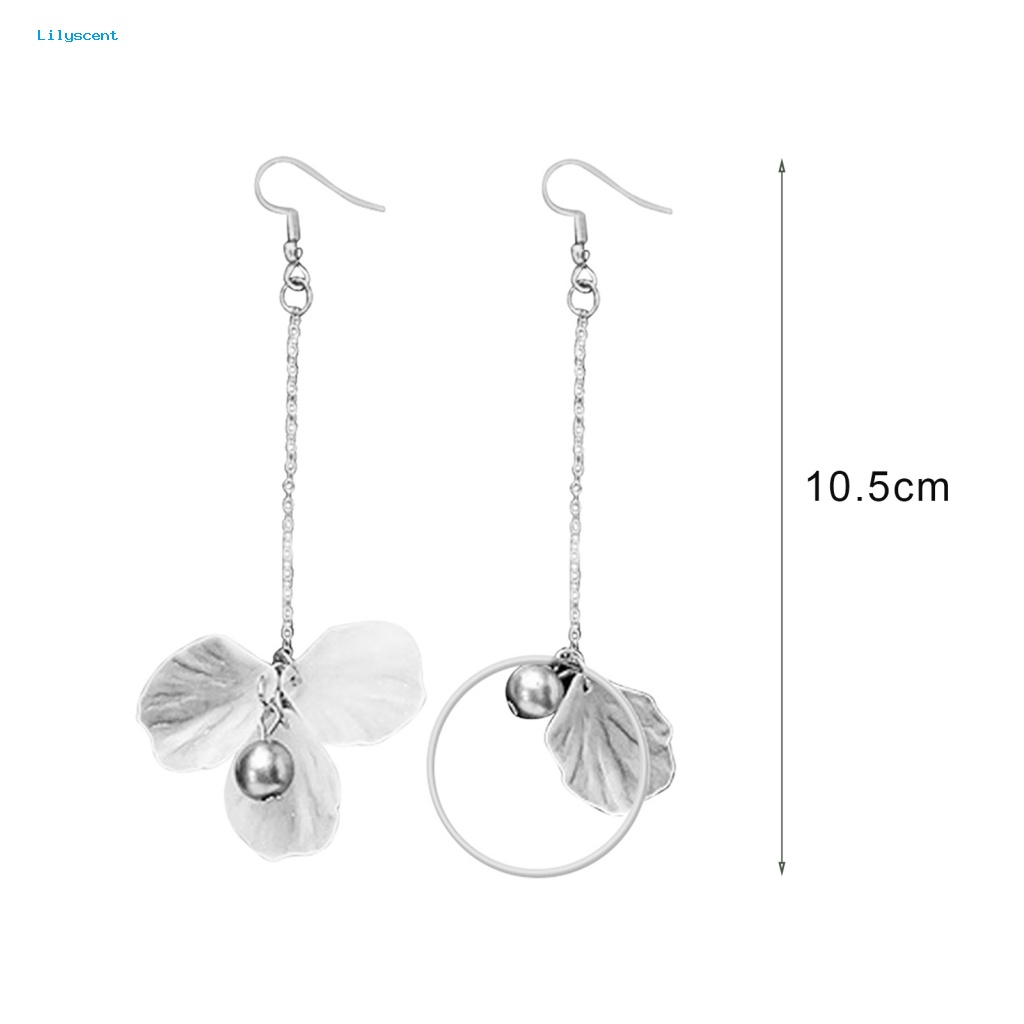 Lilyscent 1pasang Anting Lonceng Untuk Pesta Pernikahan Wanita Kelopak Menjuntai Earrings Fashionable