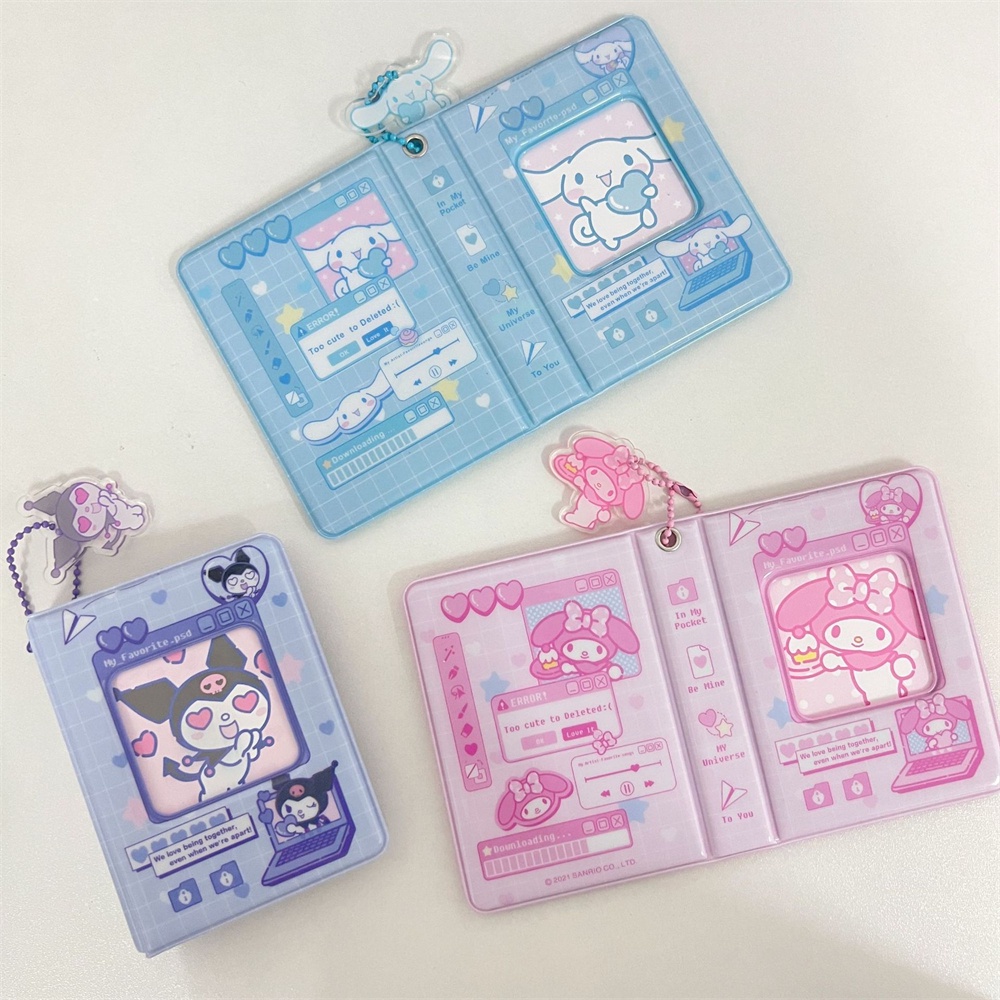 ღ Kawaii Sanrio Card Photo Album Cinnamoroll Melody Kuromi Hello Kitty Photo Storage Book Card Holder Card Binder Cute Gift Home Decoration