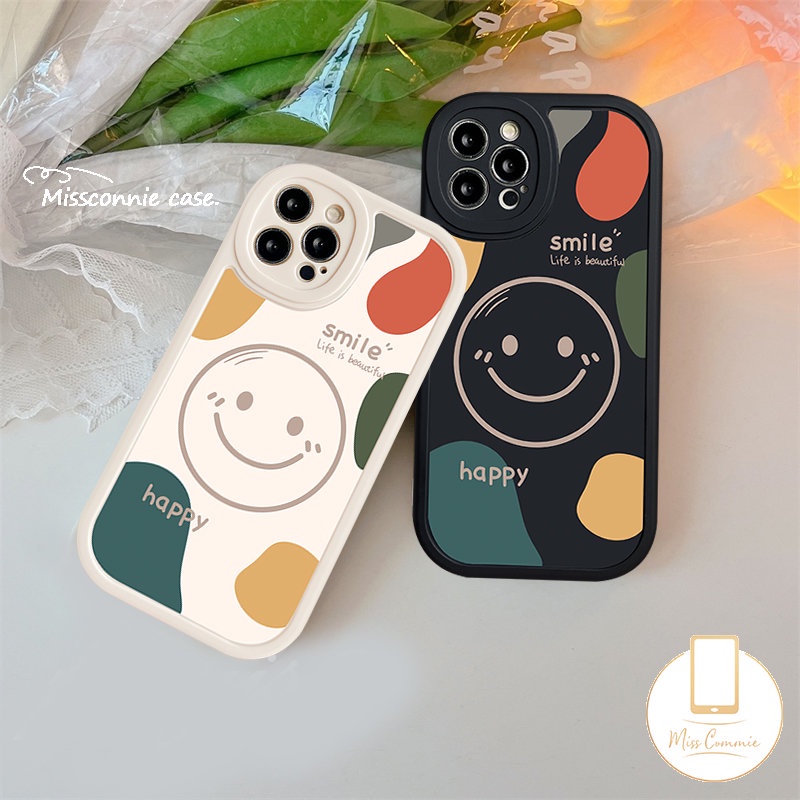 Case Realme C55 C53 C12 C25Y C21Y 10c30 C35 C30s C15 C31 C11 C25s 10 Pro Plus 9i 5 6i 8 5i 7i 6s 6 8i 8Pro C17 GT C3 C20A C21 C20 Simple Happy Smile Silicon Couples Lembut Sarung
