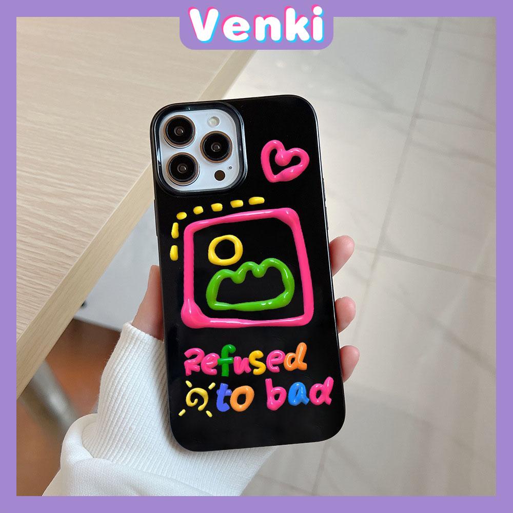 iPhone Case Soft TPU Glossy Black Candy Case Cute Color Graffiti Camera Protection Shockproof For iPhone 14 13 12 11 Pro Max 7 8 Plus X XR