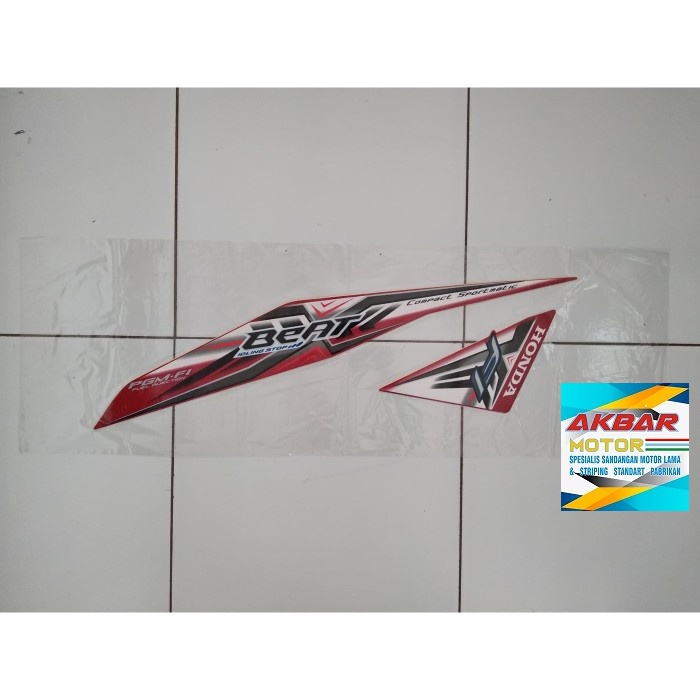 Striping Sticker Lis Beat FI Idling Stop 2015 2016 Merah