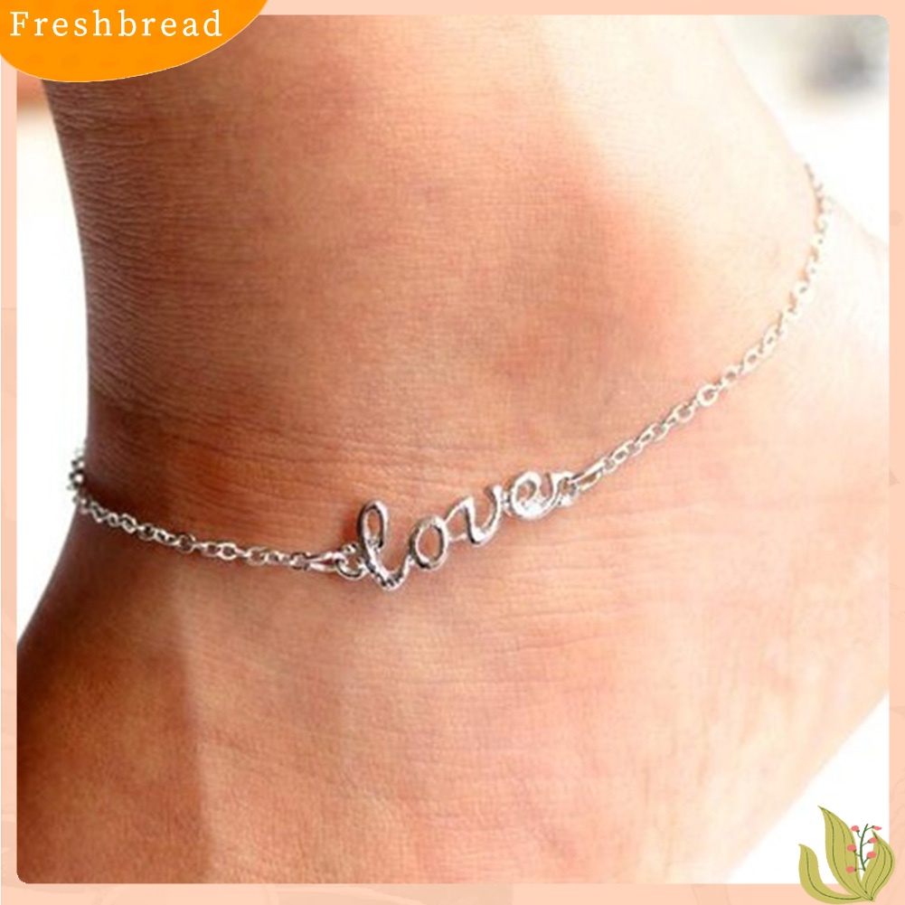 &lt; Freshbread &gt; Cinta Surat Pesona Wanita Musim Panas Barefoot Perhiasan Kaki Gelang Kaki Ankle Chain