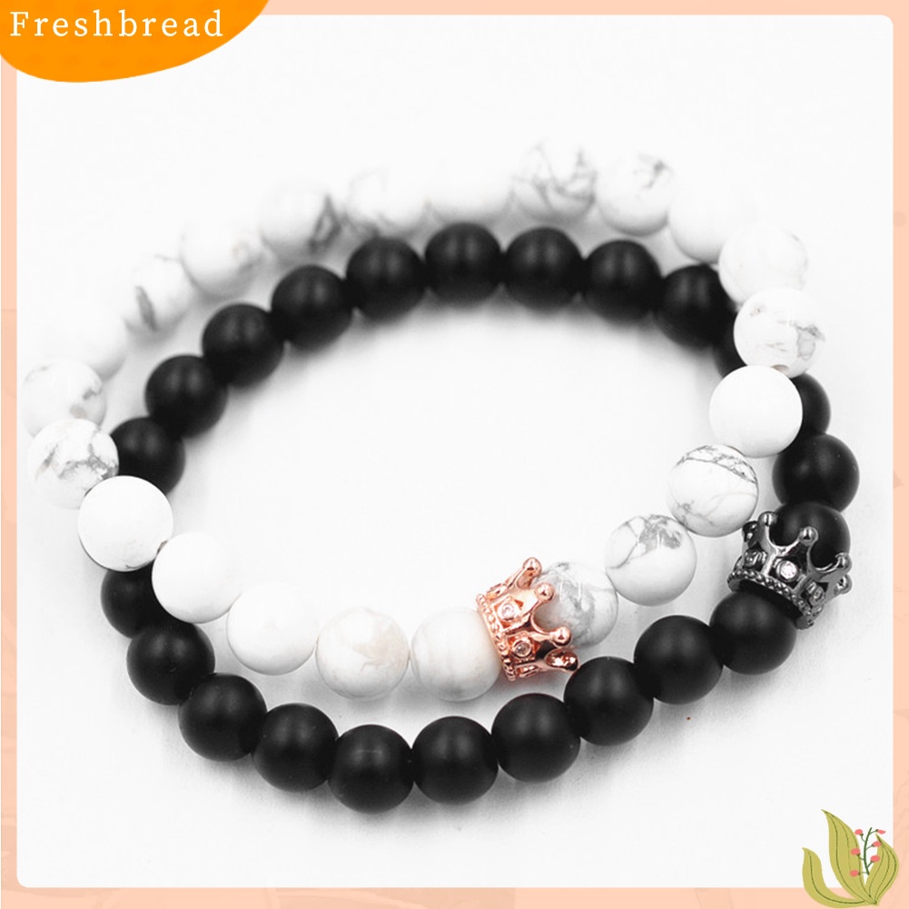 &lt; Freshbread &gt; Gelang Manik Batu Mahkota Unik Wanita Pria Lover Fashion Jewelry Decor Gift