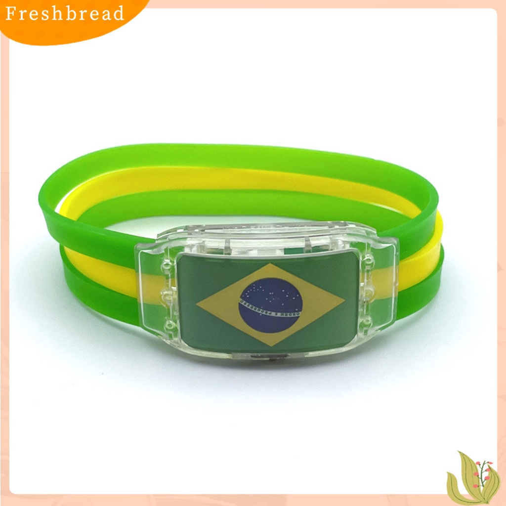 &lt; Freshbread &gt; Gelang Tangan Piala Dunia Glow in The Dark Tambah Suasana Argentina Brazil Jerman Spanyol Bendera Nasional Gelang LED Untuk Club