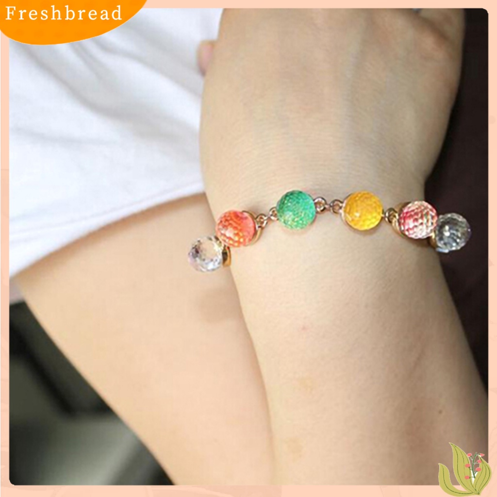 &lt; Freshbread &gt; Gelang Manik-Manik Bulat Warna Permen Wanita Manik-Manik Warna-Warni Cuff Bangle Bracelet Untuk Pesta