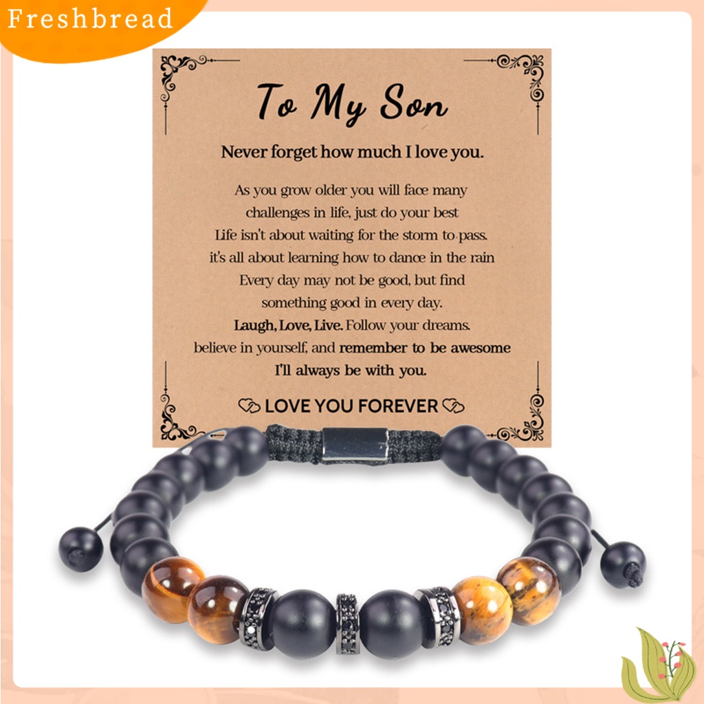 &lt; Freshbread &gt; Pria Gelang Handmade Tali Dikepang Vintage Adjustable Serut Hias Aksesori Tiger Eye Men Bracelet Aksesori Pakaian