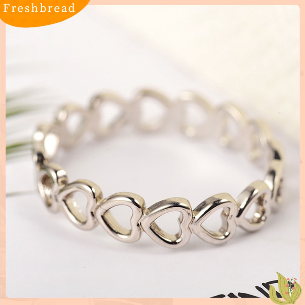 &lt; Freshbread &gt; Cincin Hias Elegan Tembaga Hollow Love Heart Ring Untuk Pernikahan