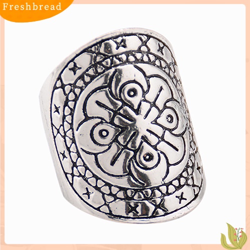 &lt; Freshbread &gt; New Bohemian Vintage Ukir Totem Etnik Perak Disepuh Midi Rings Set 4Pcs