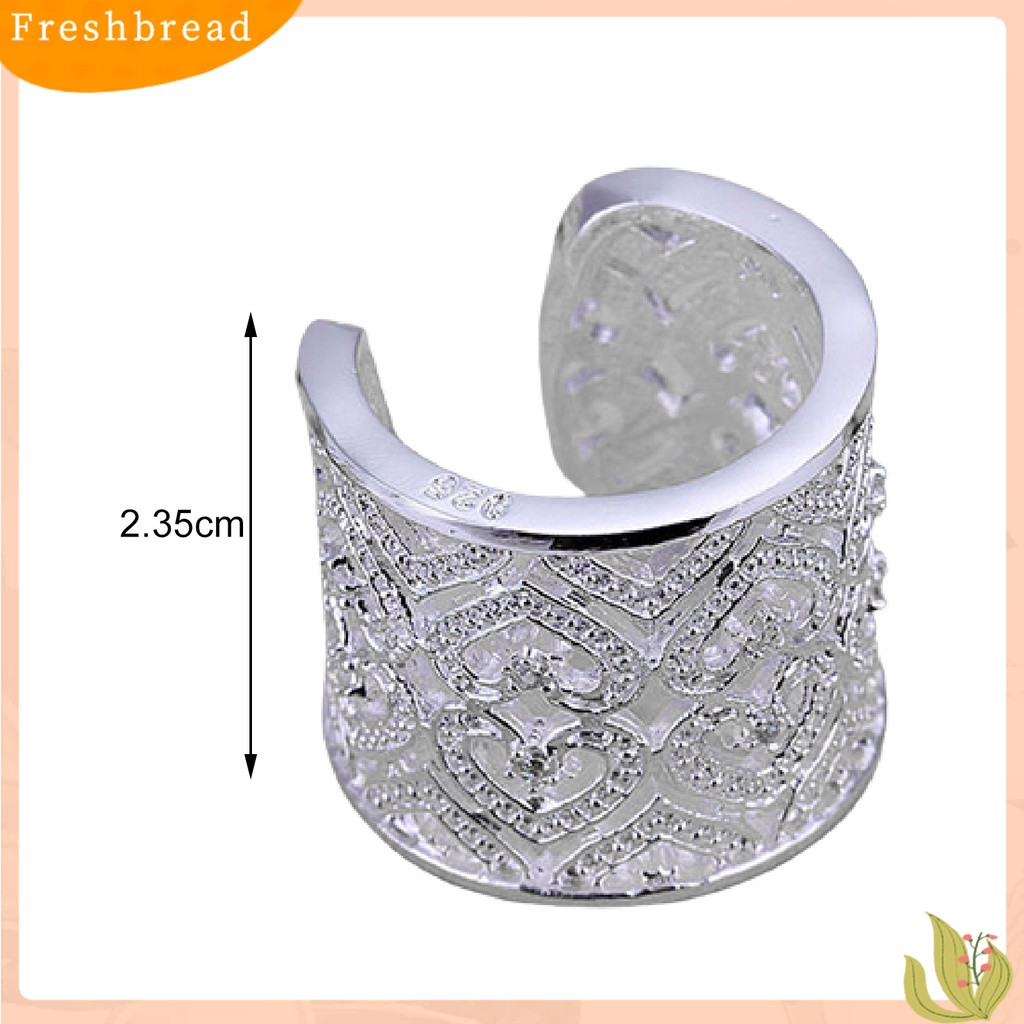 &lt; Freshbread &gt; Cincin Jari Hollow Adjustable Berlian Imitasi Tiny Open Hearts Ring Untuk Kehidupan Sehari-Hari