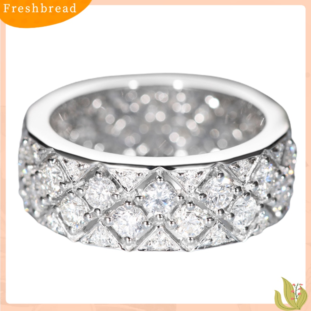 &lt; Freshbread &gt; Cincin Wanita Multi Ukuran Cincin Jari Kristal Imitasi Hias Bersinar Untuk Pakaian Sehari-Hari