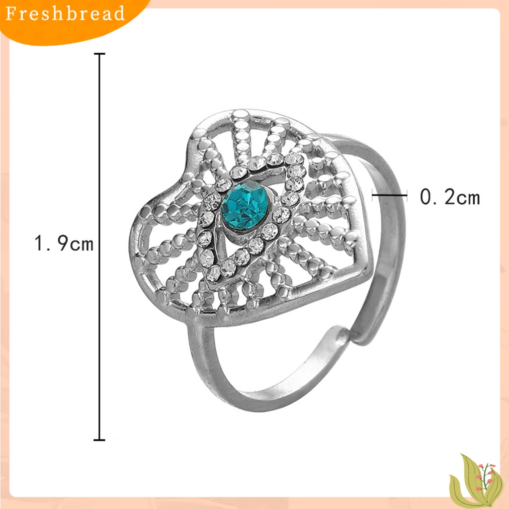 &lt; Freshbread &gt; Cincin Perempuan Bentuk Hati Berlian Imitasi Poles Hypoallergenic Electroplating Dress Up Perhiasan Aksesori Wanita Sederhana Berongga Pembukaan Cincin Untuk Pesta,