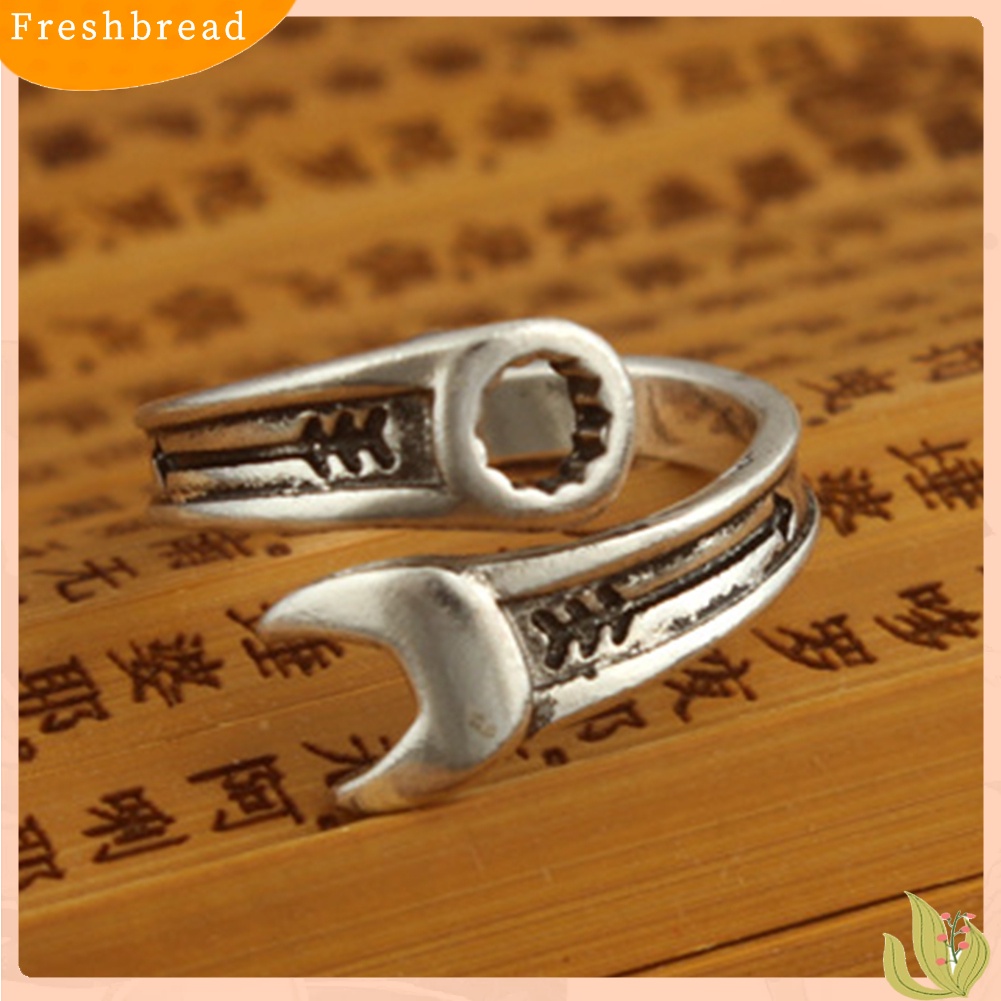 &lt; Freshbread &gt; Retro Adjustable Kreatif Pria Kunci Pas Spanner Pembukaan Cincin Jari Perhiasan Keren