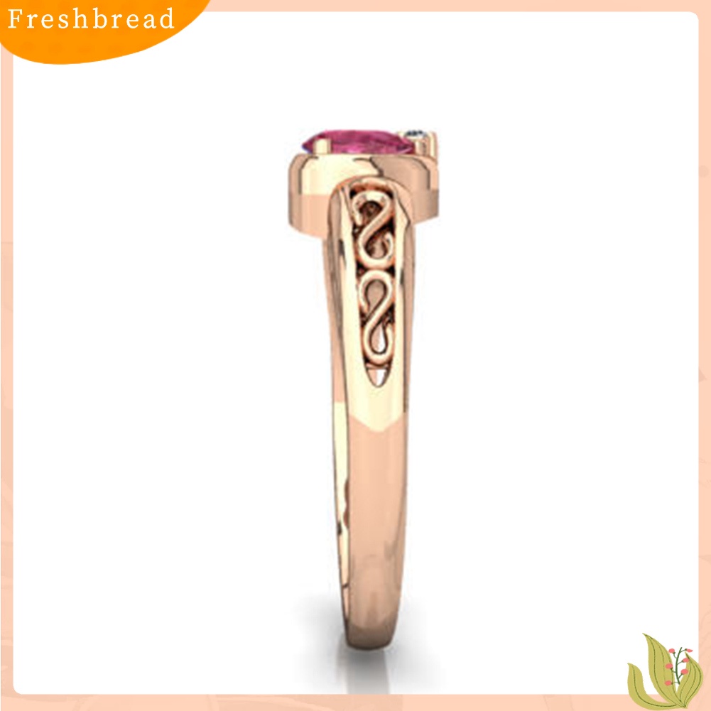 &lt; Freshbread &gt; Wanita Faux Ruby Amethyst Cinta Hati Pernikahan Cincin Perhiasan Hadiah Valentines Day