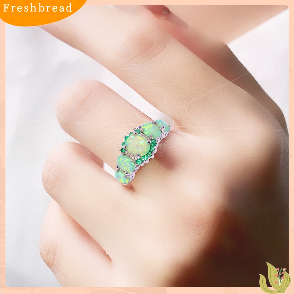 &lt; Freshbread &gt; Cincin Wanita Geometris Perhiasan Permata Imitasi Electroplating Bright Luster Ring Untuk Pernikahan