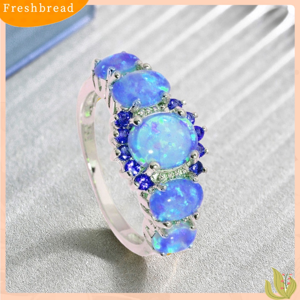 &lt; Freshbread &gt; Cincin Wanita Geometris Perhiasan Permata Imitasi Electroplating Bright Luster Ring Untuk Pernikahan