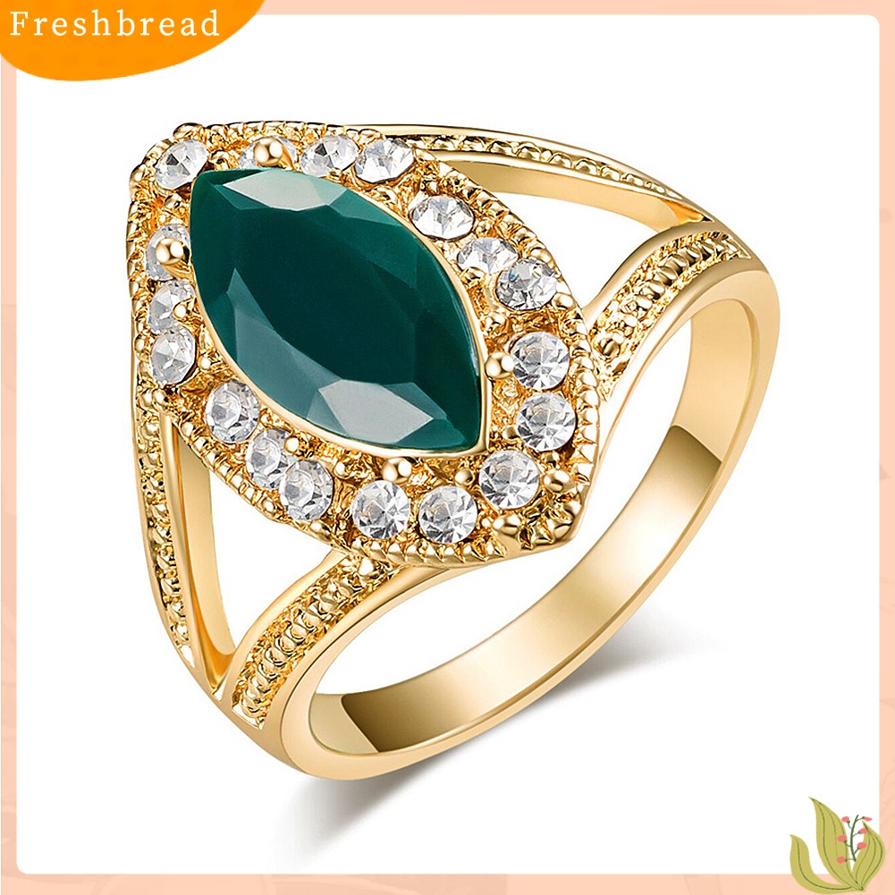 &lt; Freshbread &gt; Vintage Royal Crown Hollow Waterdrop Berlian Imitasi Jari Cincin Pesta Wanita Perhiasan