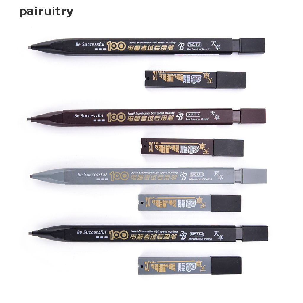 Prt 2B Hitam Lead Holder Ujian Pensil Mekanik Dengan Isi Ulang Timah Set Perlengkapan Kantor PRT