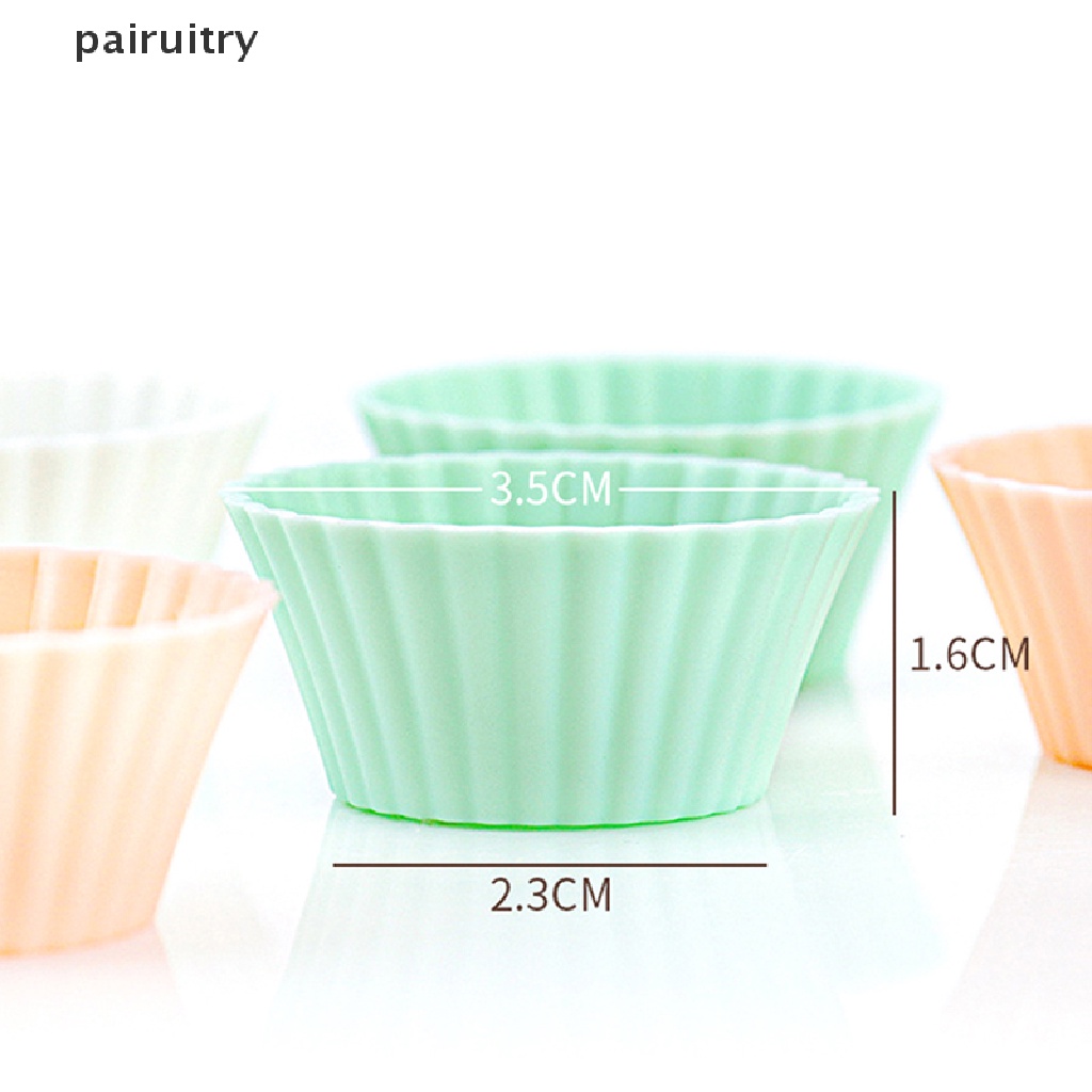 Prt 10Pcs Cetakan Kue Silikon Bentuk Bulat Muffin Cup Mini Cake Cup Alat Dapur PRT