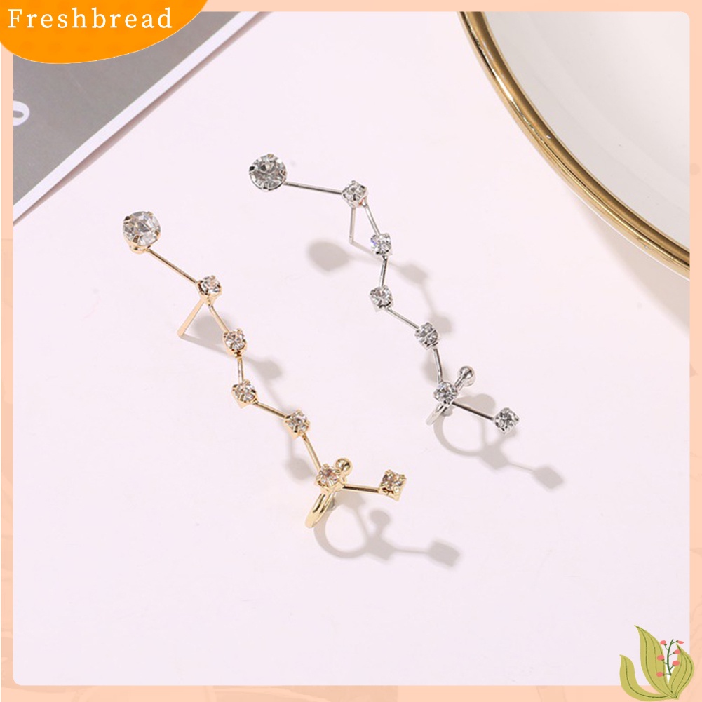 &lt; Freshbread &gt; 1Pc Wanita Berlian Imitasi Hias Bintang Telinga Manset Klip On Anting Pesta Perhiasan Hadiah