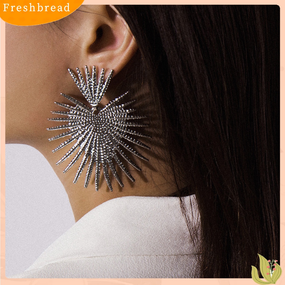 &lt; Freshbread &gt; Vintage Wanita Hati Bentuk Kipas Telinga Stud Anting Pernyataan Pesta Perhiasan Hadiah