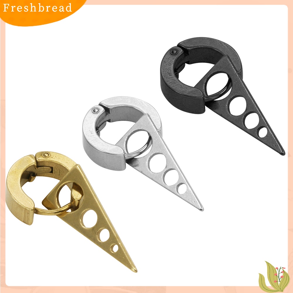 &lt; Freshbread &gt; Fashion Wanita Pria Keren Punk Stainless Steel Spike Ear Studs Huggie Earrings