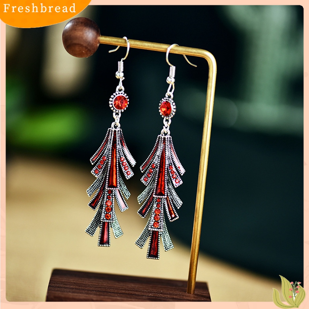 &lt; Freshbread &gt; 1pasang Anting Wanita Bahan Alloy Rumbai Gaya Cina Anting Menjuntai Tahan Lama Untuk Prom