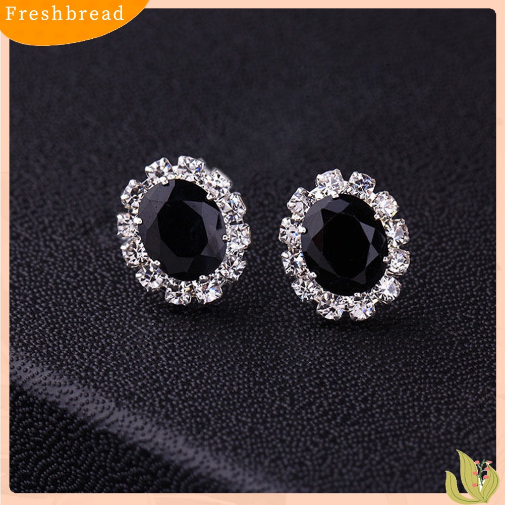 &lt; Freshbread &gt; Fashion Wanita Lady Elegan Berlian Imitasi Bunga Ear Stud Earrings Hadiah Perhiasan