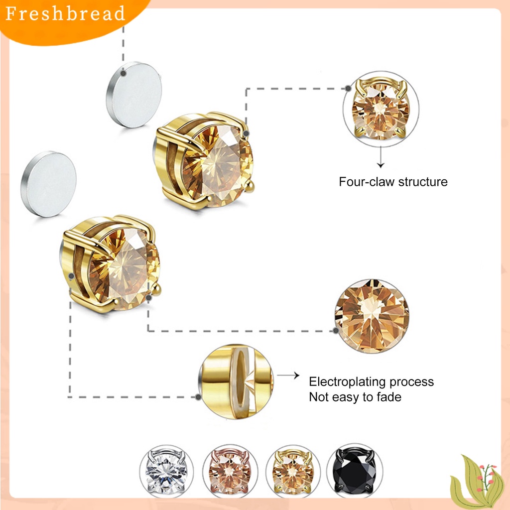 &lt; Freshbread &gt; 1Pc Klip Telinga Non Piercing Tidak Sakit ic Geometris Kilau Terang Wanita Pria Cubic Zirconia Klip Anting Perhiasan Dekorasi Hadiah Untuk Pesta