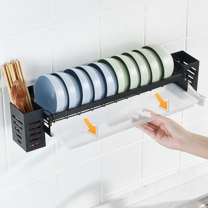 PIHATUNG-Rak Piring Gantung Stainless Steel Mangkok Tempel Dinding
