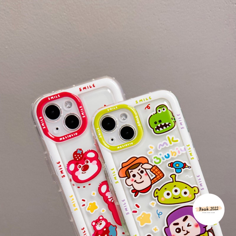 Toy Story Strawberry Bear Manyo Case Vivo Y22 Y93 Y15 Y12i Y35 Y02 Y11 Y12 Y30 Y33s Y15A Y91 Y15s Y12s Y01 Y20 Y17 Y21 Y20i Y21s Y91C Y22s Y50 Y95 Sarung Airbag Lembut Shockproof