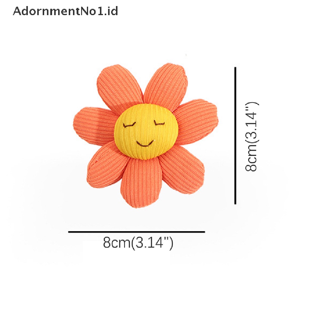 [AdornmentNo1] Katun Puffy Sunflower Smiley Face Bros Untuk Wanita Fashion Tanaman Kerah Pin Lencana Bros Pakaian Tas Aksesoris Perhiasan [ID]