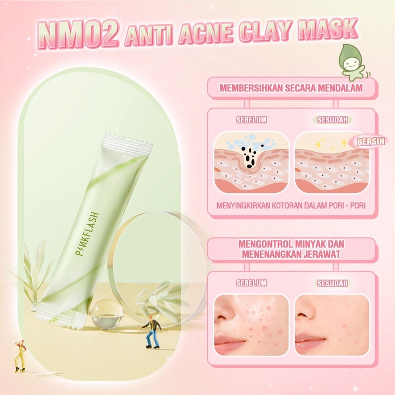 (READY &amp; ORI) Pinkflash Pink Flash Cleansing Facial Clay Mask Masker Wajah PF-SC03