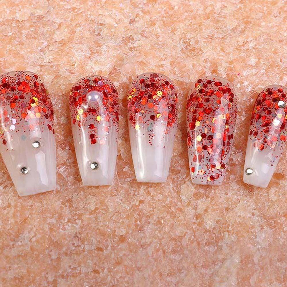 Mxbeauty Payet Kuku Wanita Warna-Warni Manikur Aksesoris Hologram Glitter Nail Art Patch Kuku Glitter Serpihan