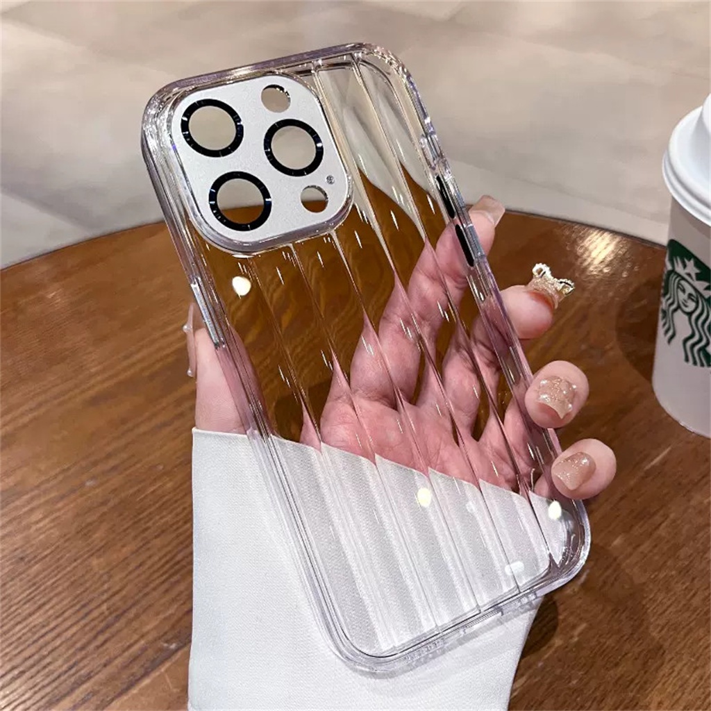 Kreatif Mewah Kamera Perlindungan Lensa case iPhone 14 Pro Max Case12 13 Pro Max Case14 plus Promax HD Bening Airbag Perlindungan Premium Shockproof Hard Back Cover