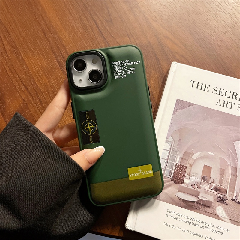 IPHONE Stone island Down Jacket Bahan Silikon Lembut Case Untuk Iphone14 11 12 13 Pro Max XS X XR 14 Plus Sarung Pelindung Kamera Shockproof