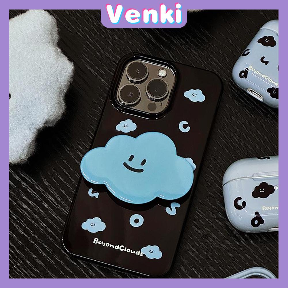 Case for iPhone 11 Soft TPU Glossy Black Candy Case Creative Blue Letter and Cloud Back Cover Camera Protection Shockproof For iPhone 14 13 12 11 Pro Max 7 8 Plus X XR