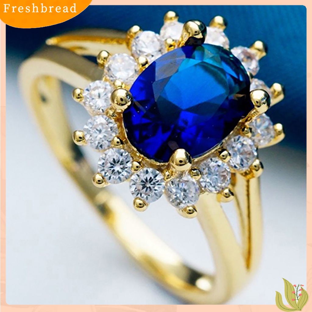 {In Stock} Cincin Pengantin Pengerjaan Halus Perhiasan Hadiah Wanita Elegan Berlian Imitasi Jari Cincin Untuk Prom