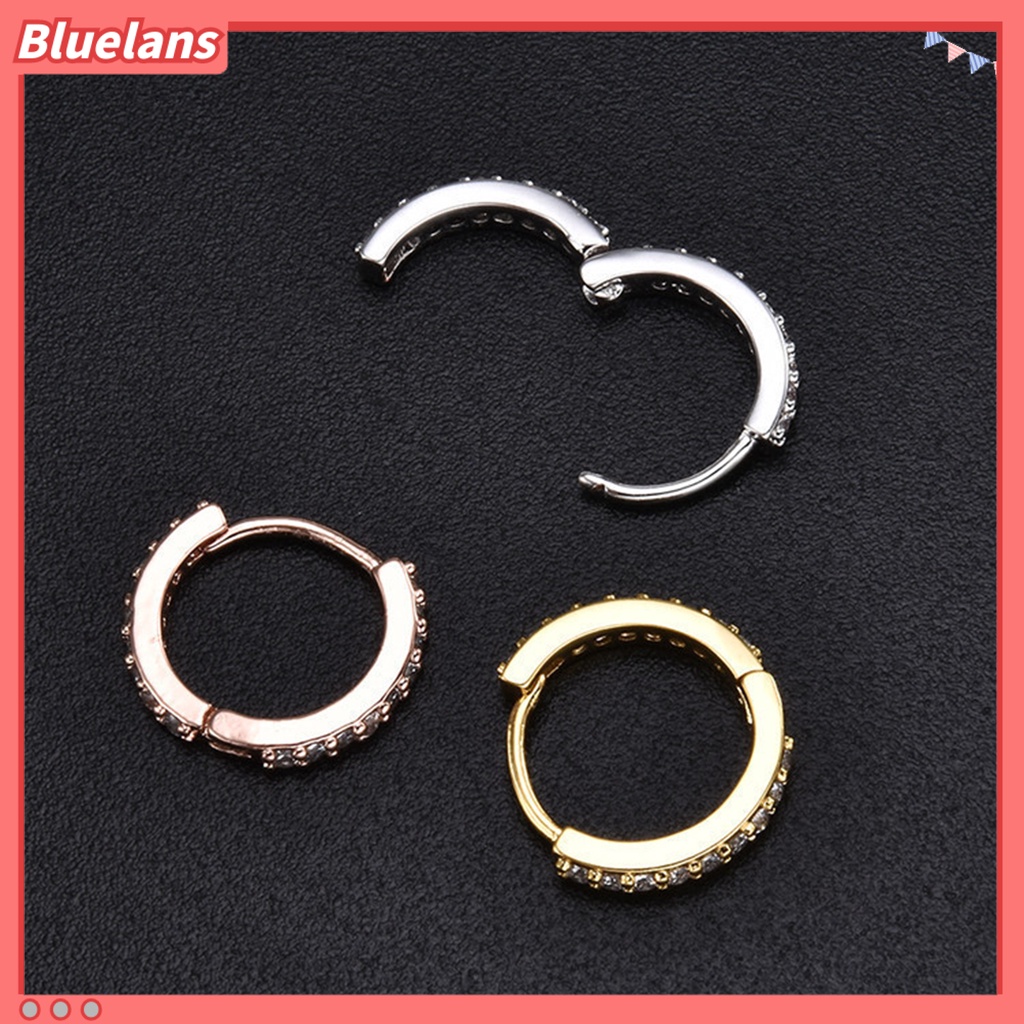 {In Stock} Anting Wanita Berlian Imitasi Simple Mini Piercing Hoop Studs Earlobe Tragus Lingkaran Untuk Perempuan